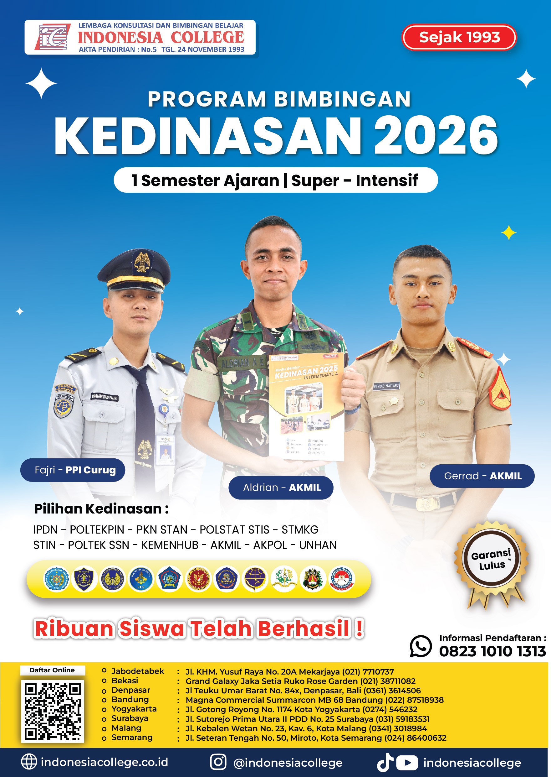 Brosur Bimbel Kedinasan 2026 - Akselerasi & Sprint