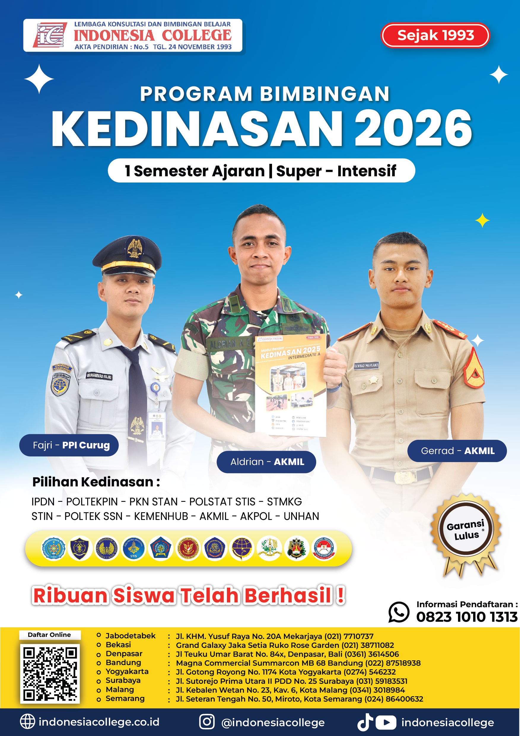 Brosur Bimbel Kedinasan 2026 - Akselerasi & Sprint 