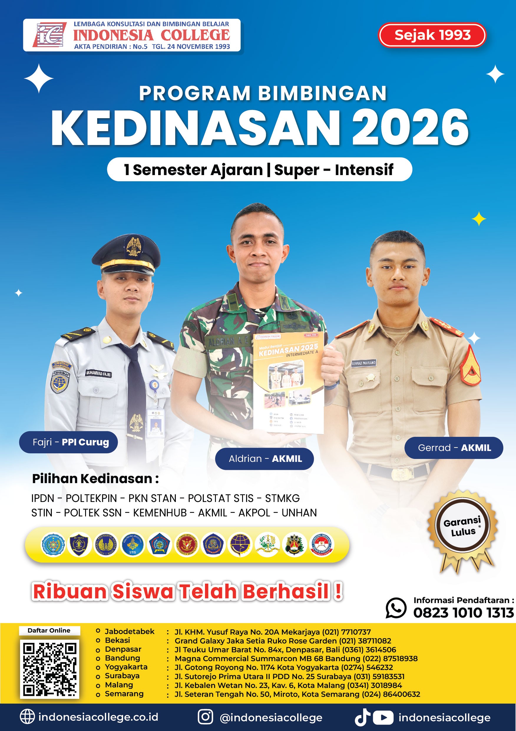 Brosur Bimbel Kedinasan 2026 - Akselerasi & Sprint 