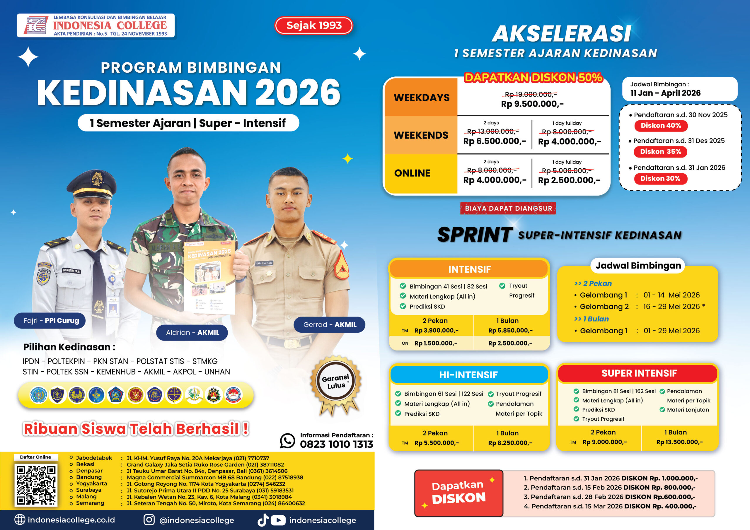 Brosur Bimbel Kedinasan 2026 - Akselerasi & Sprint