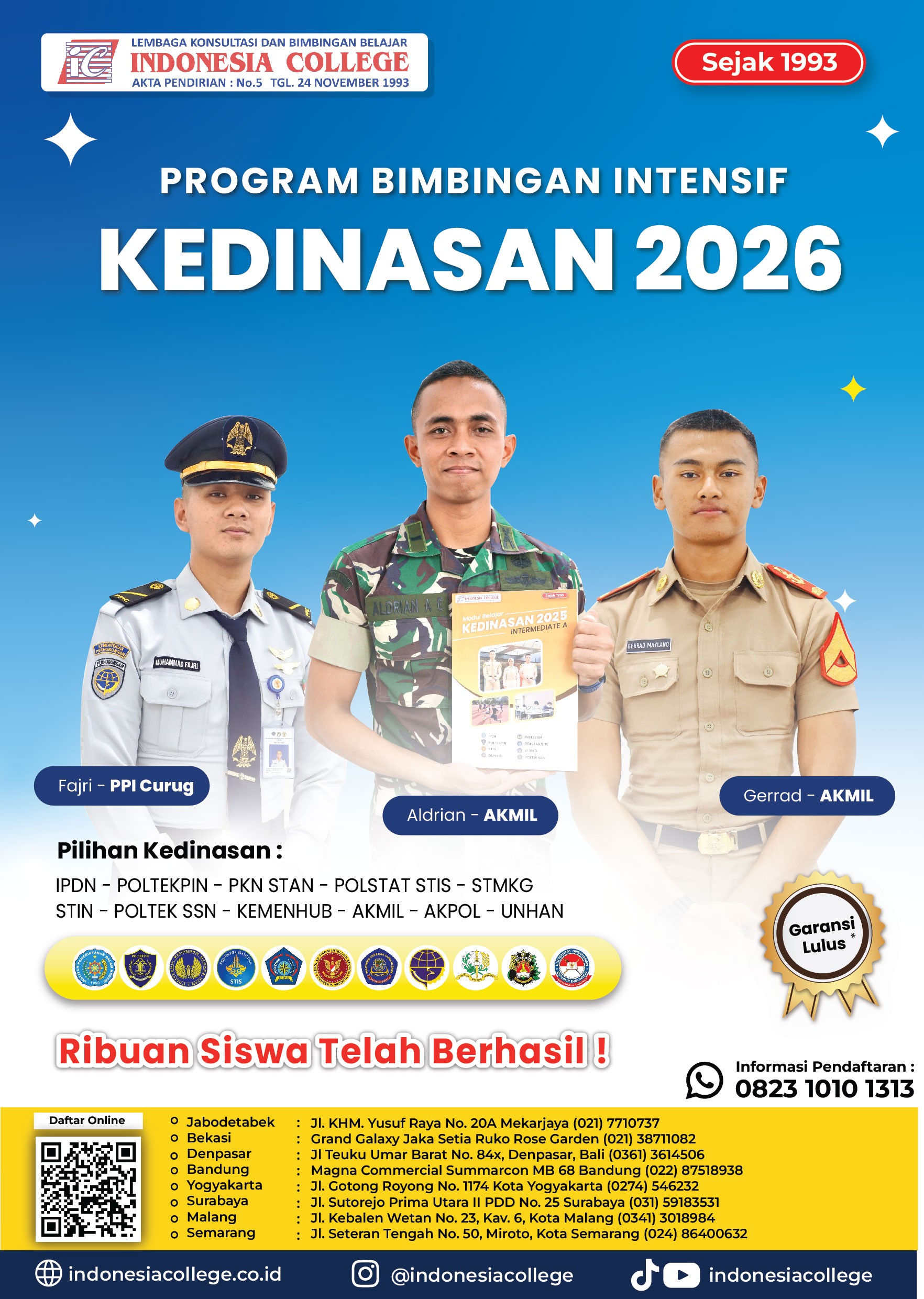 Brosur Bimbel Kedinasan 2026 -  PRINSIPAL & SPRINT