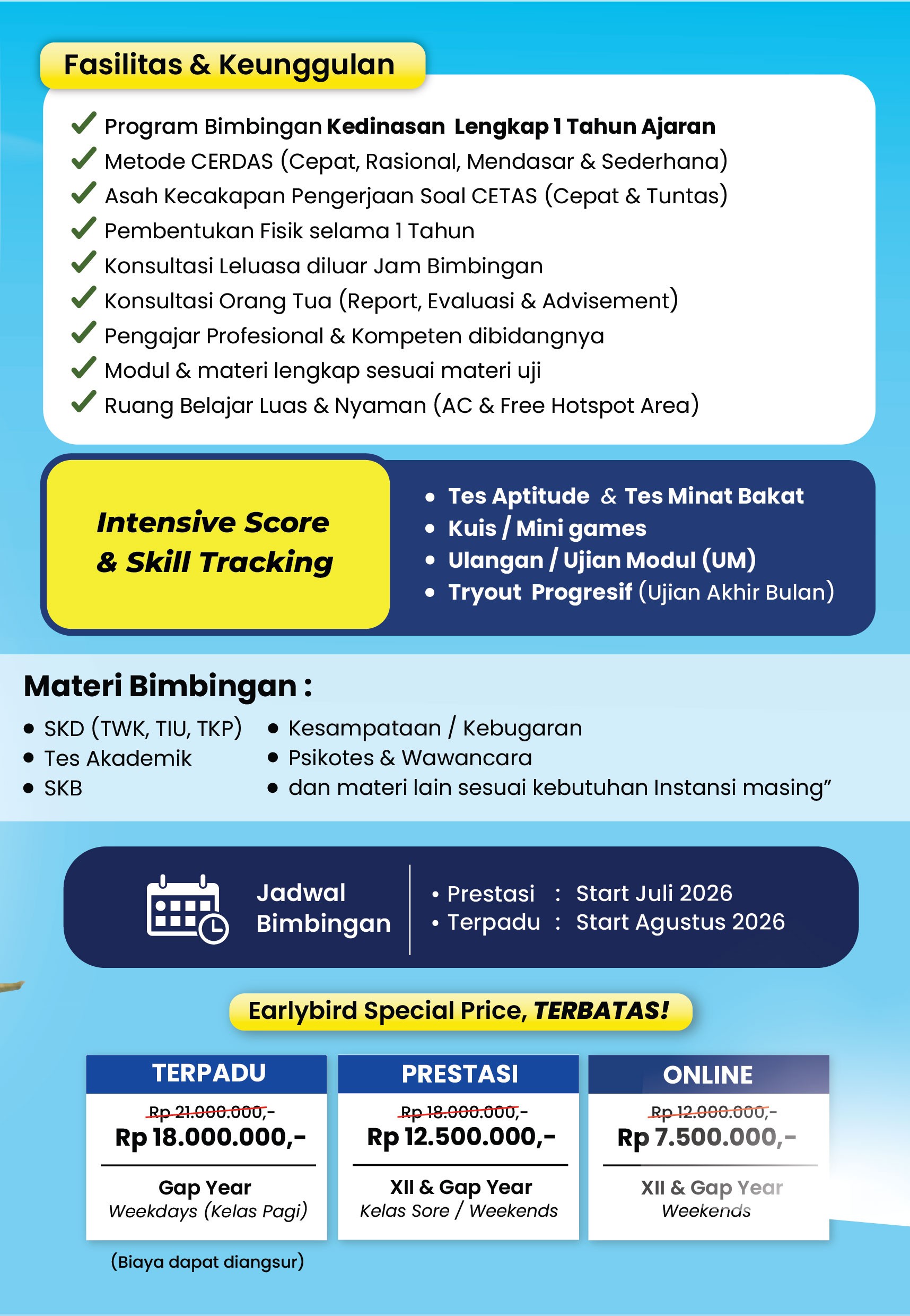 Bimbel Kedinasan 2027 - 1 tahun ajaran