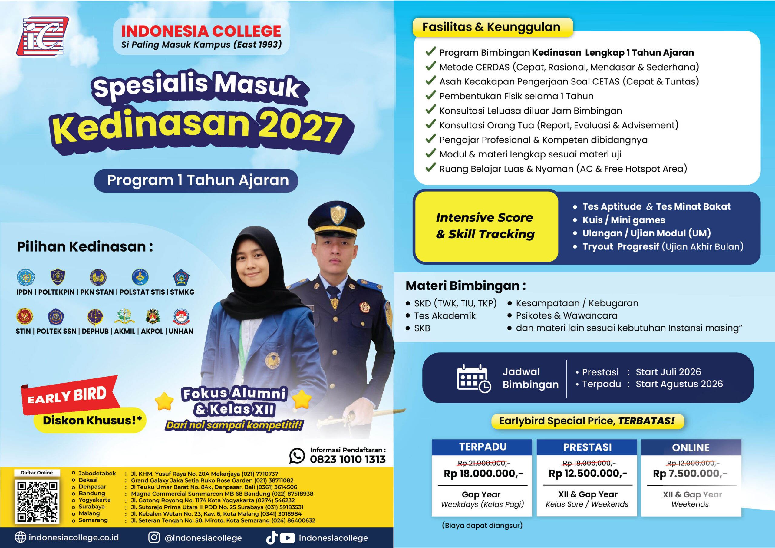 Bimbel Kedinasan 2027 - 1 tahun ajaran