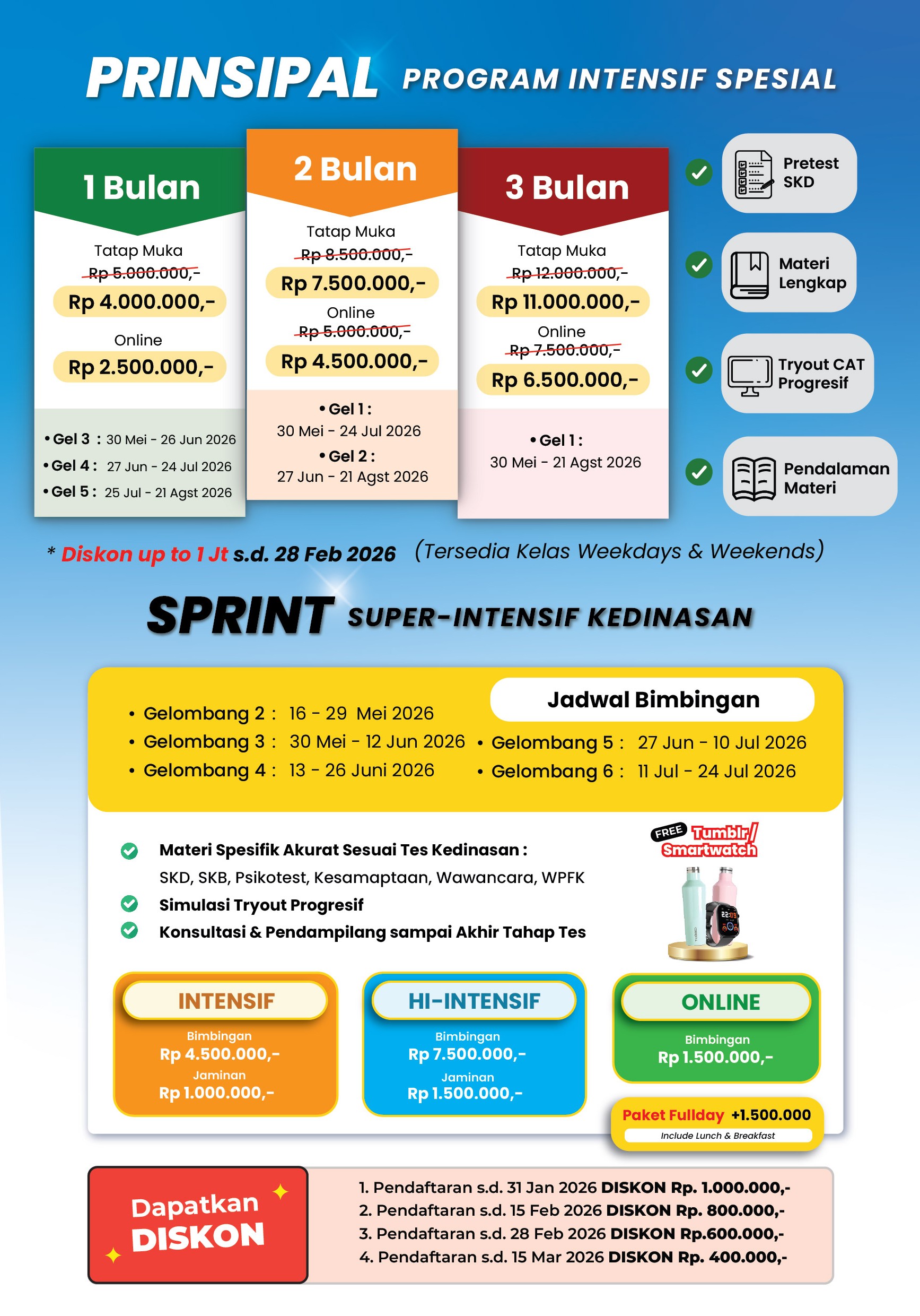 Brosur Bimbel Kedinasan 2026 - PRINSIPAL & SPRINT