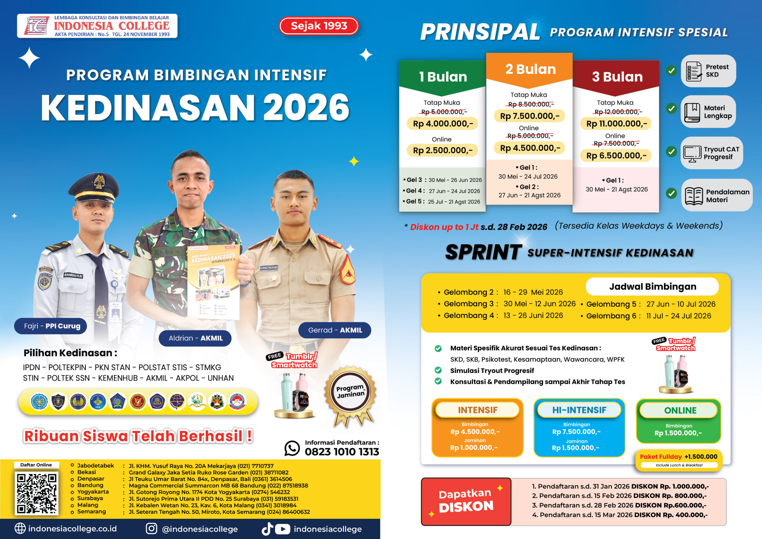 Brosur Bimbel Kedinasan 2026 - PRINSIPAL & SPRINT